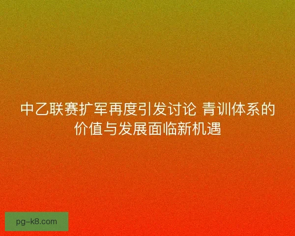 中乙联赛扩军再度引发讨论 青训体系的价值与发展面临新机遇